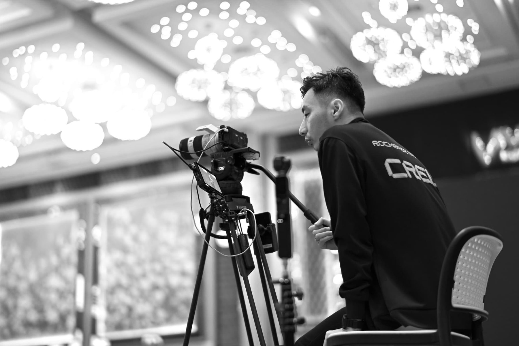 Rockbase crew running multiple cameras on set